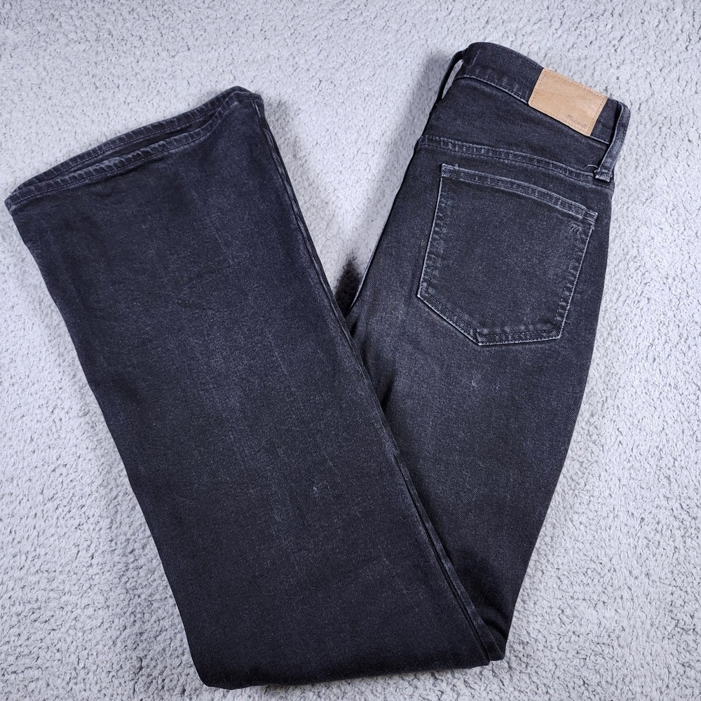 Madewell The Perfect Vintage Flare Jeans Women's Size 26 (28x31) Black Denim Zip